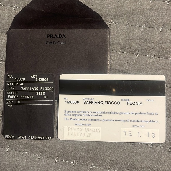 Prada Saffiano Fiocco wallet in color Peonia - Picture 11 of 11